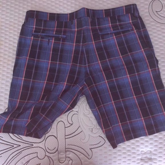 Blue tartan golf shorts - Picture 2 of 4